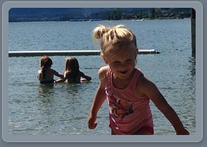 Sandpoint City Beach Averi having fun